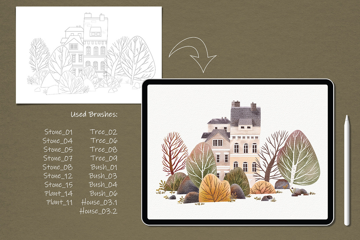 Procreate Sketch Neighborhood, a Brush Add-On by MISTstudioDesign (Photo 6 of 11)
