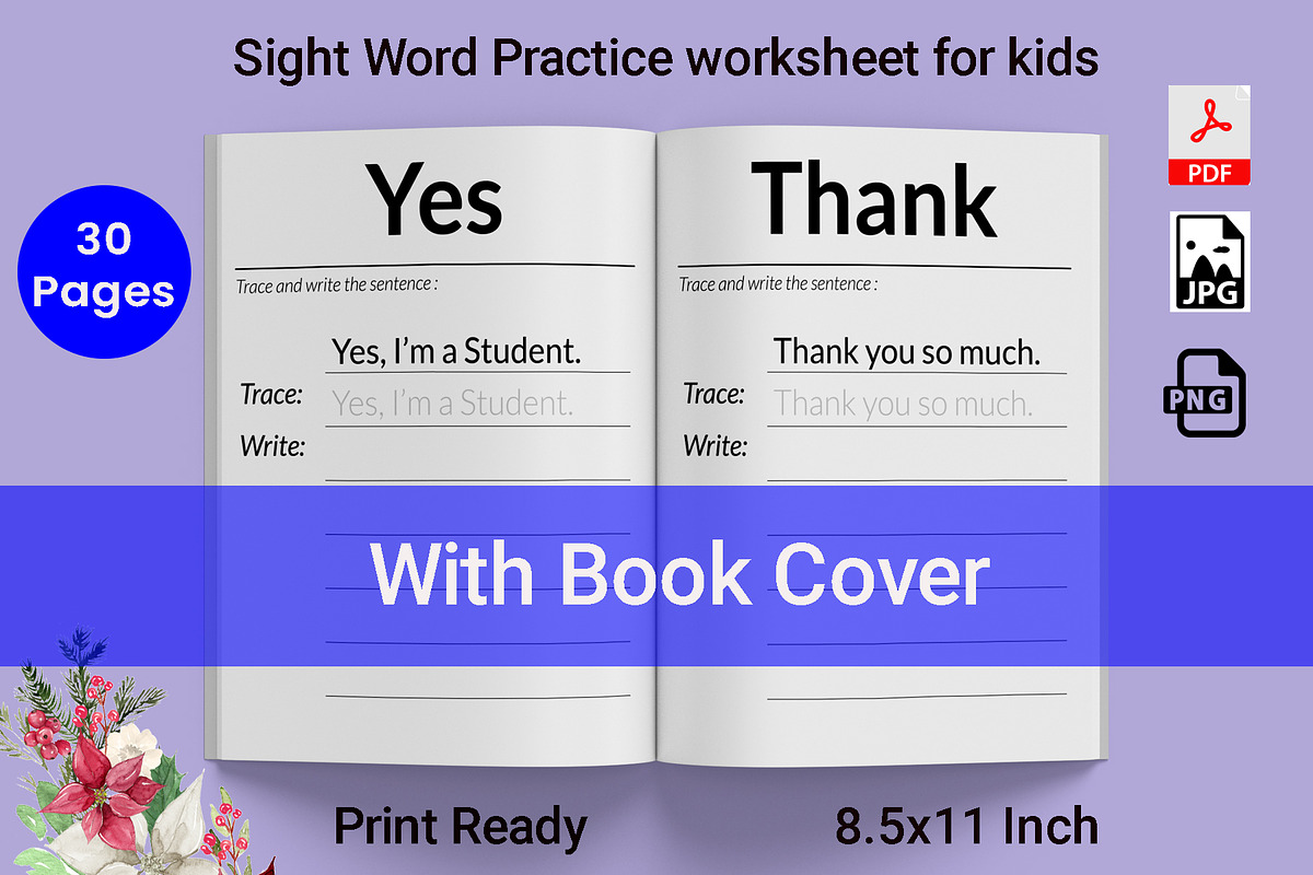 Kids Sight word practice worksheet, a Graphic by Hitubrand