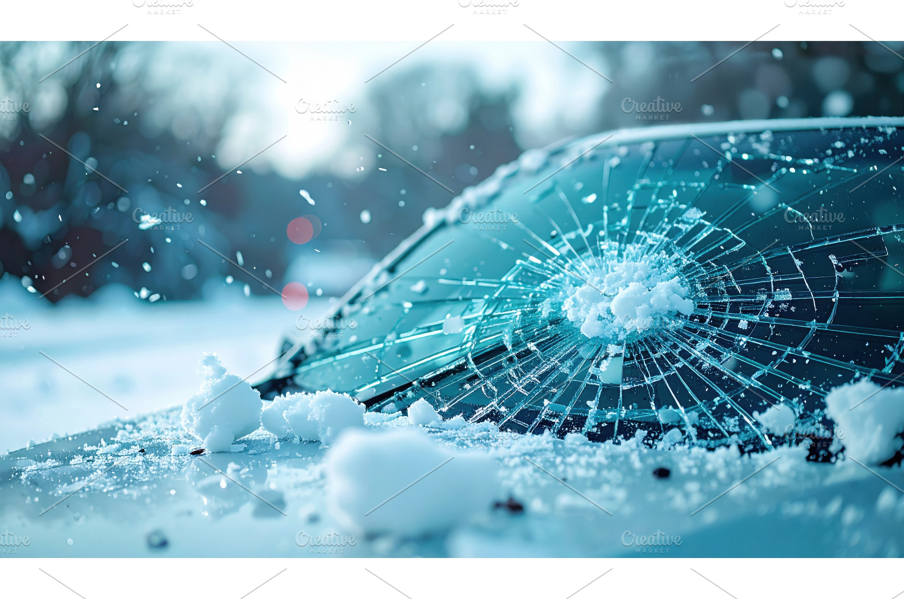A shattered windshield covered in, a Background Photo by Igor Tichonow