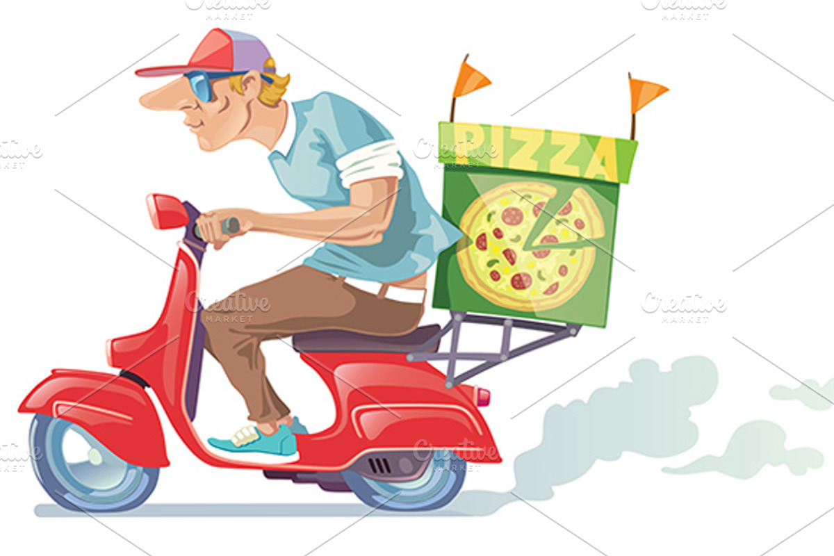 Pizza Delivery, a Food Illustration by LEKS illustrations