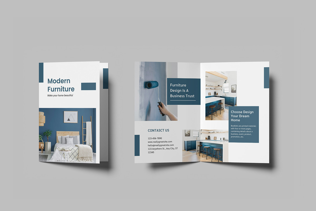 A5 Bifold Brochure Mockup, a Print Template by mahremdesign (Photo 3 of 14)