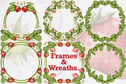 Strawberry Watercolor Tea Party., a Food Illustration by Happy Sloth Graphics (Thumbnail 9 of 13)