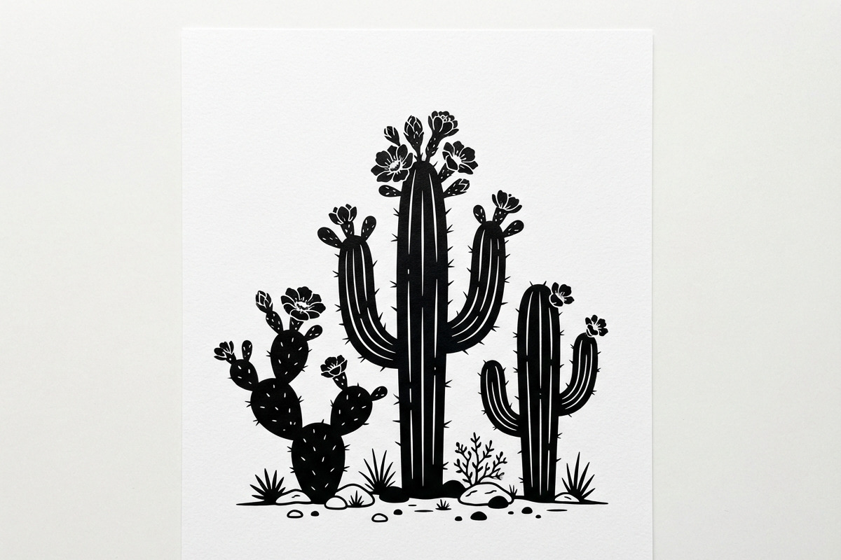 60 Desert Cactus Floral Silhouette, a Seasonal Illustration by Amazin_art (Photo 15 of 38)