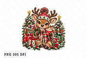 Christmas Reindeer PNG, a Seasonal Illustration by Watercolor design (Thumbnail 1 of 3)