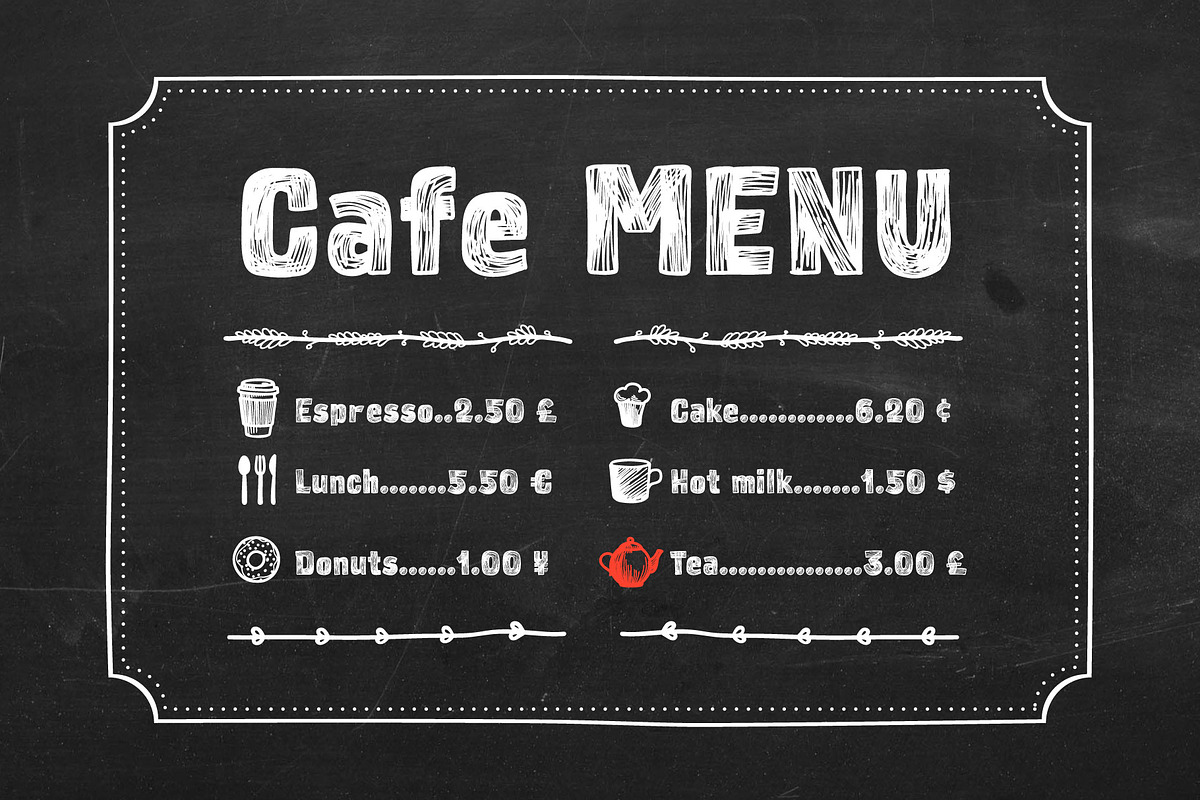 Coffee Chalk new chalkboard Font, a Font by kaer_shop (Photo 5 of 8)