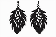 Leaf Earring Silhouette Bundle, an Object Graphic by balal (Thumbnail 7 of 15)