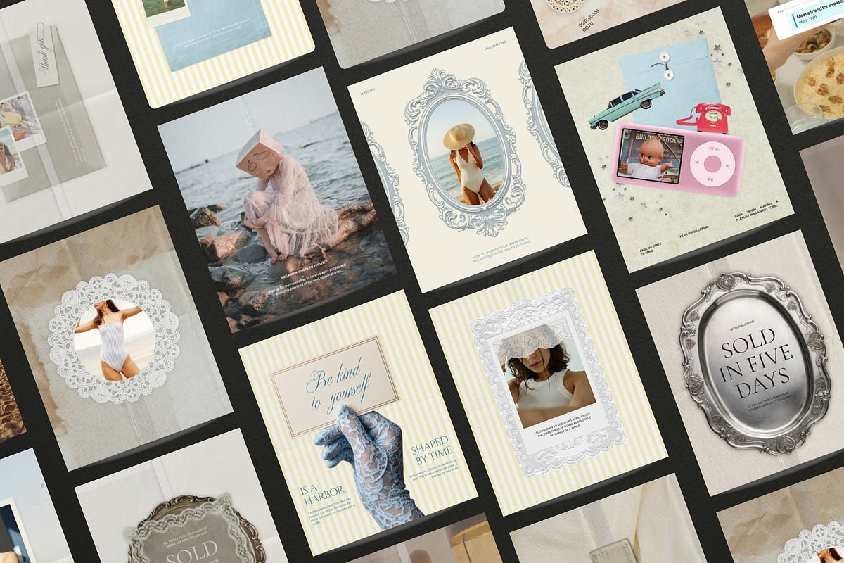 Nostalgic Beach Instagram Templates, a Social Media Template by Pani Temp. (Photo 6 of 16)