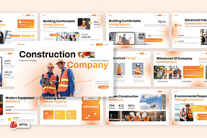 Construction Company PowerPoint, a Presentation Template by Loin Studio