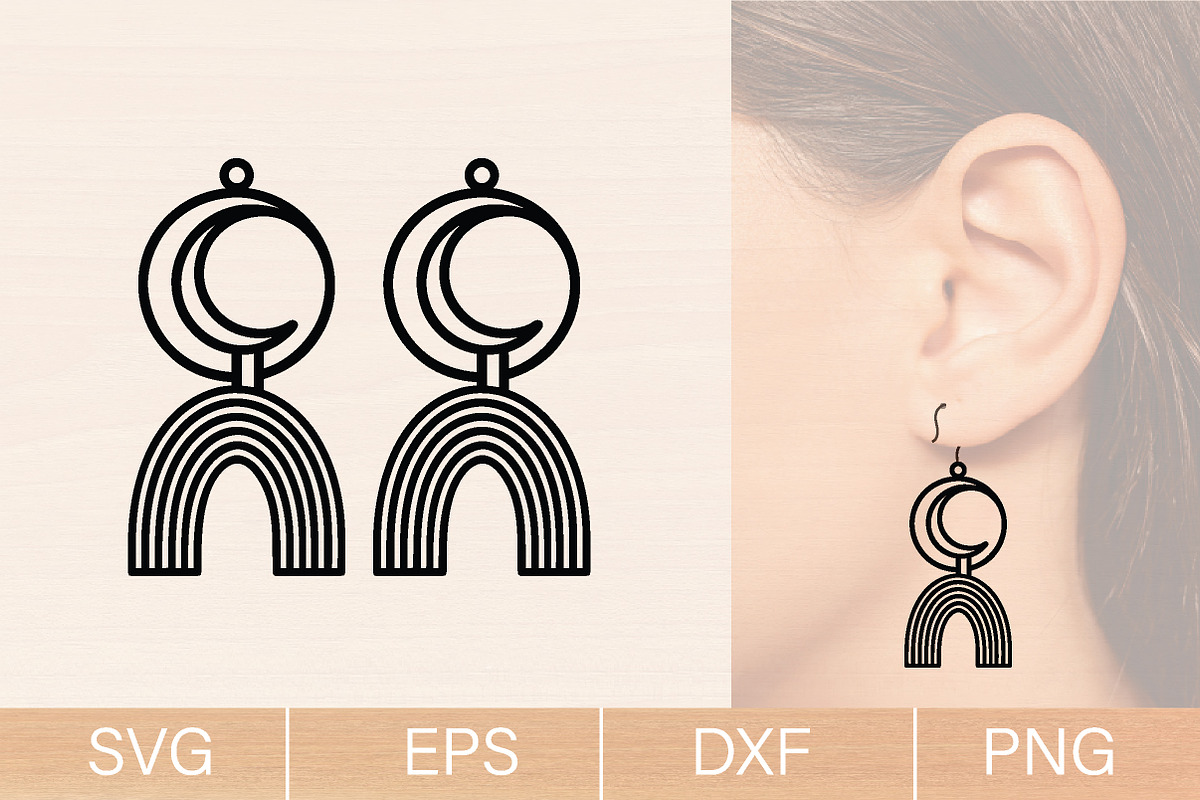 Wood Earrings Laser Cut SVG Bundle, an Object Graphic by jannatulpakhi (Photo 2 of 6)