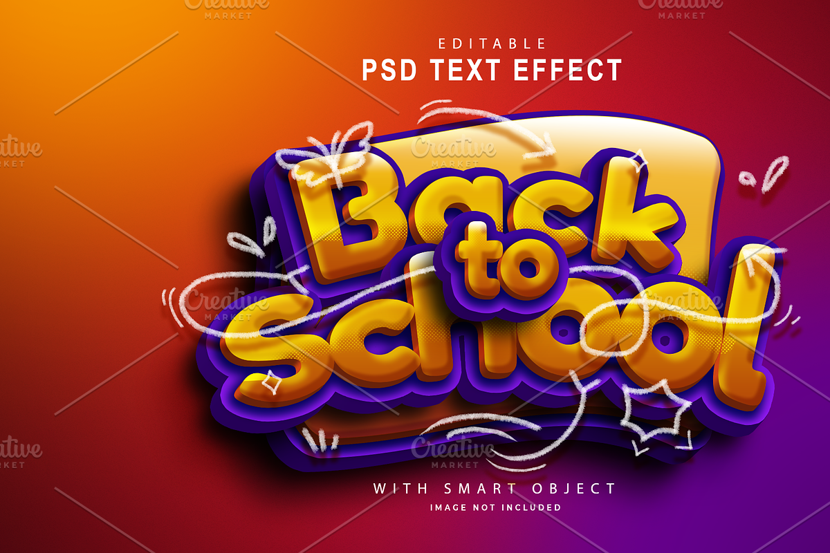 Back to School 3d PSD Text Effect, a Mockup by SPEED APEX