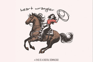 Heart Wrangler PNG, Western