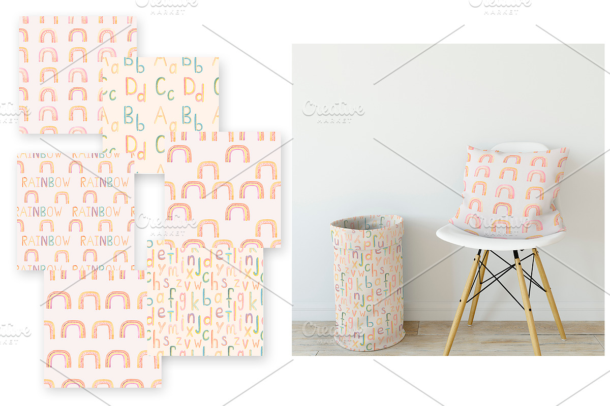 Watercolor Rainbow Alphabet Set, an Education Illustration by MayaNavits (Photo 5 of 7)