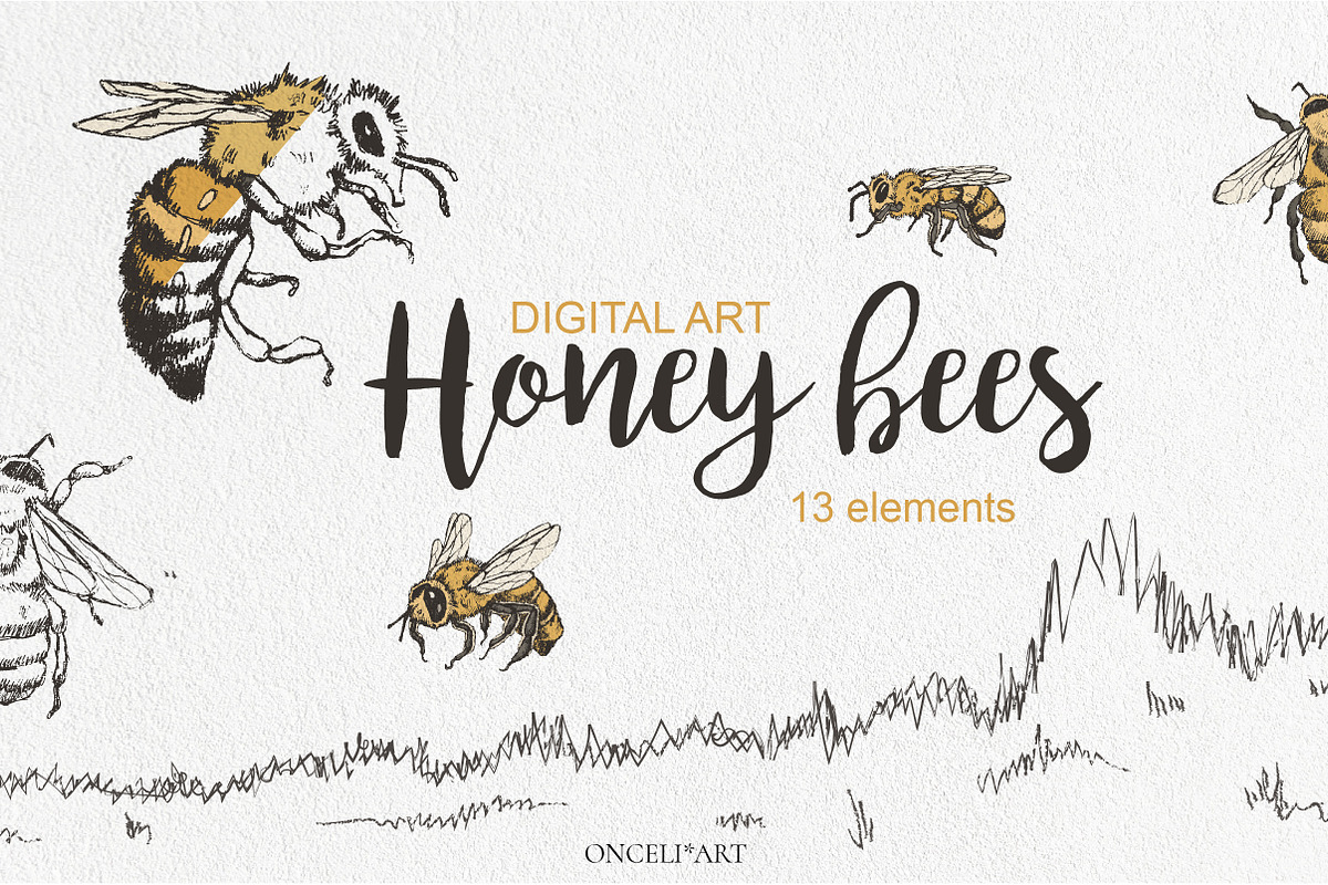 Honey bees, an Illustration by Onceli*art (Photo 1 of 7)