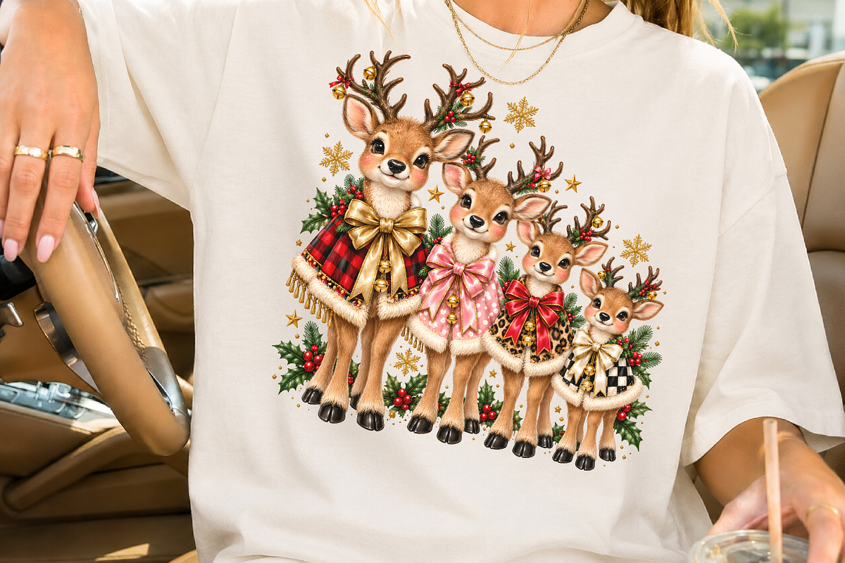 Cute Christmas Reindeer Family PNG, a Seasonal Illustration by Rose Art (Photo 2 of 4)