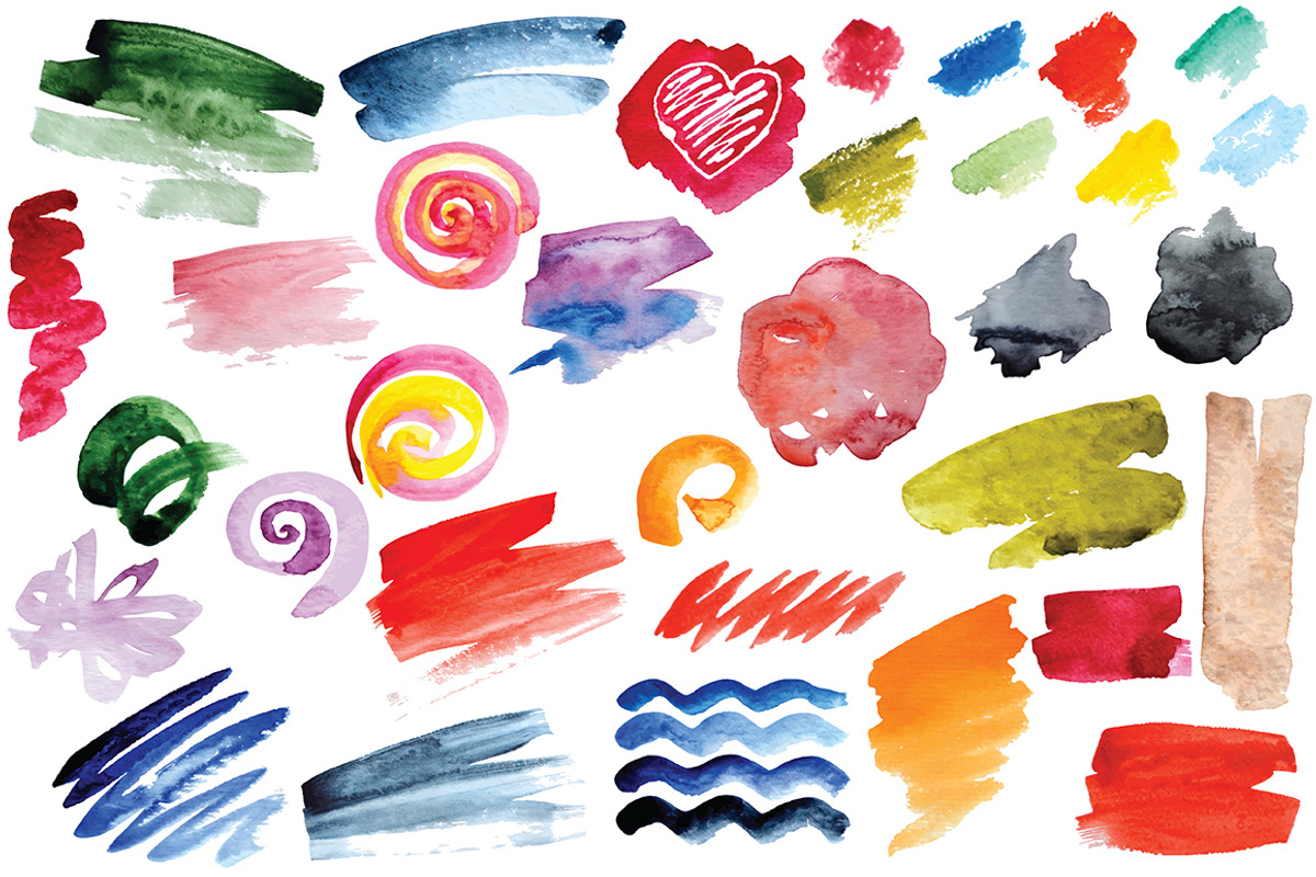 Vector watercolor brush strokes, a Pattern Graphic by risovanya (Photo 2 of 3)