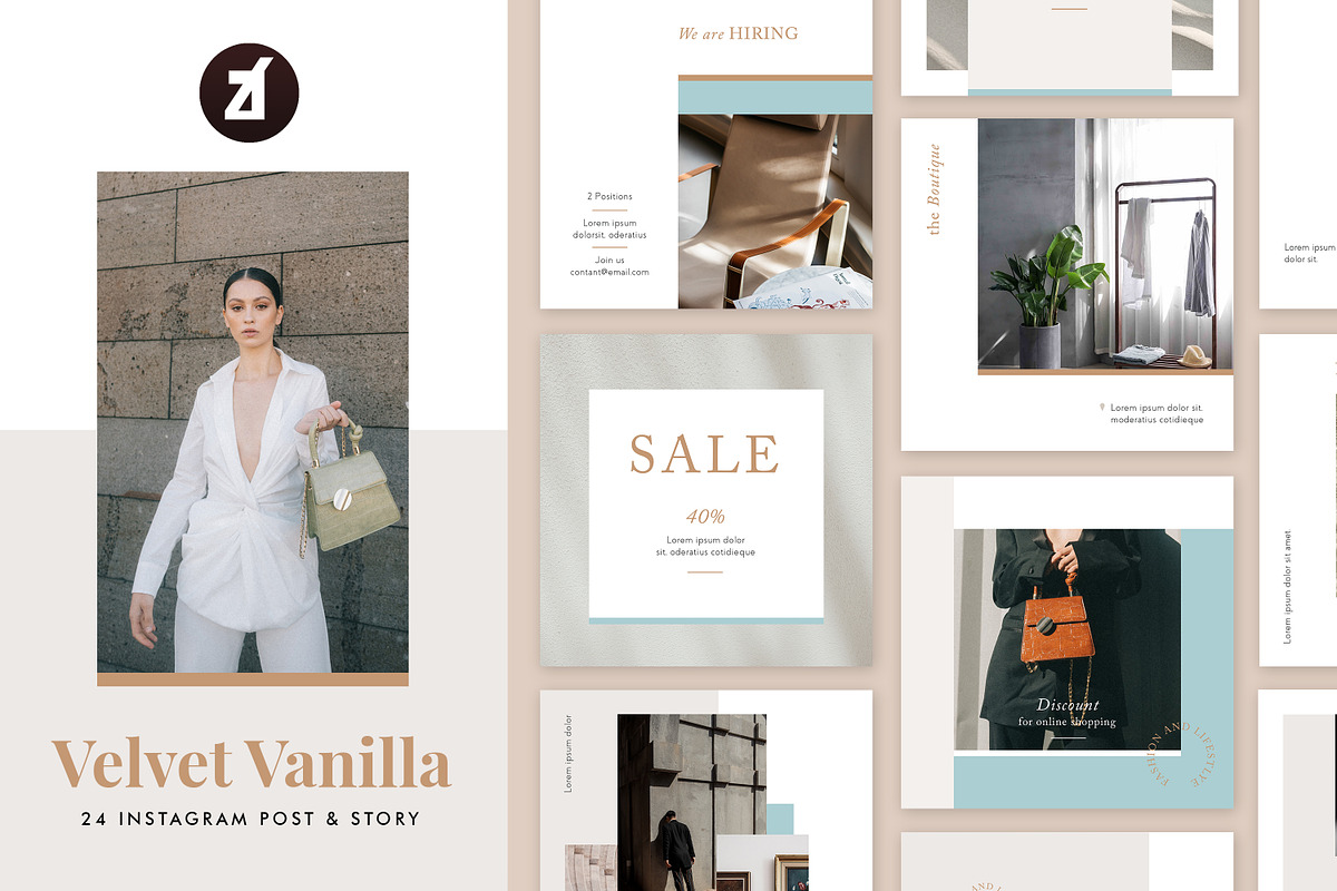 Velvet vanilla social media template, a Social Media Template by Chanut is industries (Photo 1 of 8)