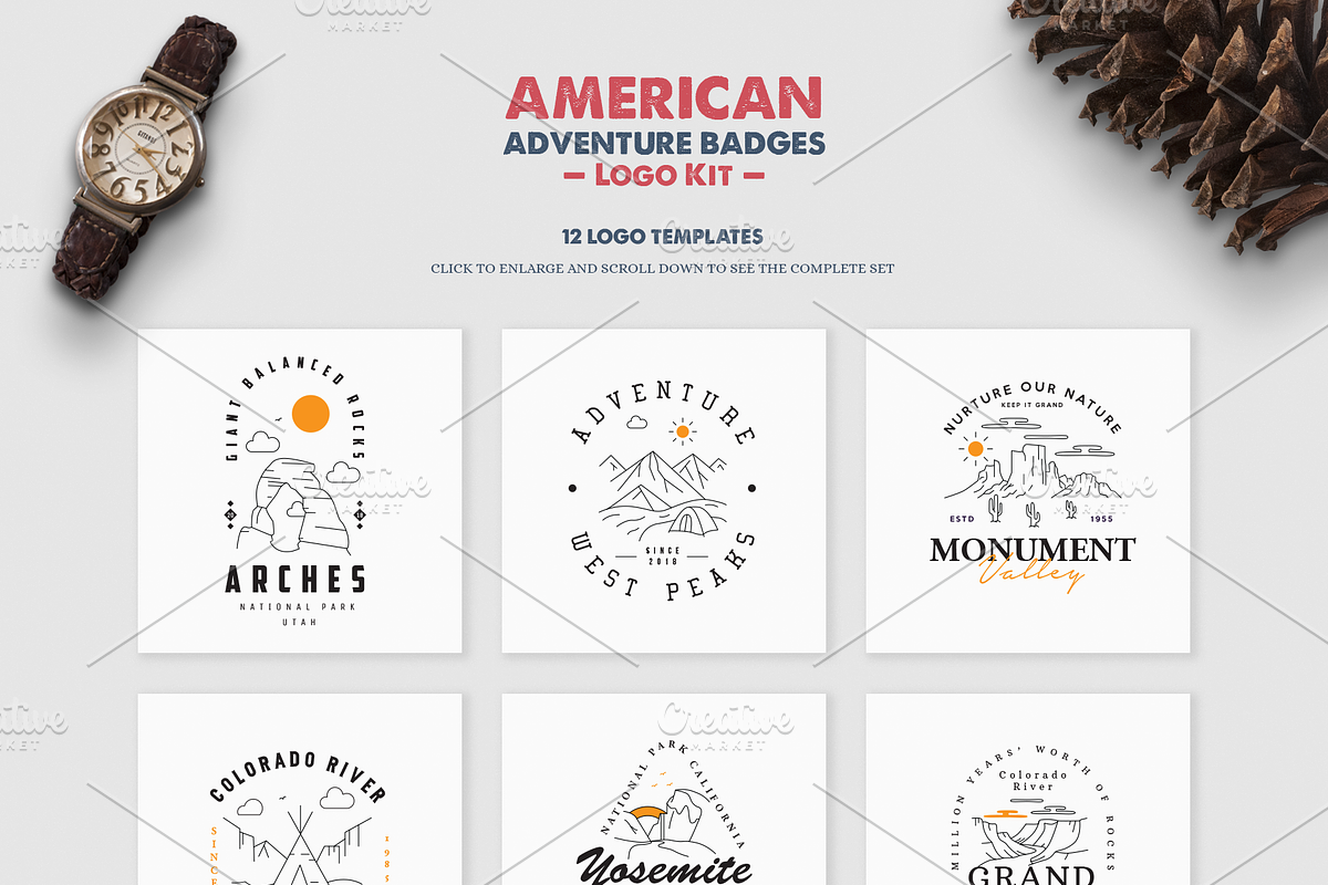 American Adventure Badges Logo Kit, a Branding & Logo Template by LovePowerDesigns (Photo 3 of 14)