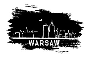 Warsaw Skyline Silhouette.