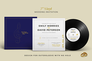 7 Vinyl Record Wedding Invitation