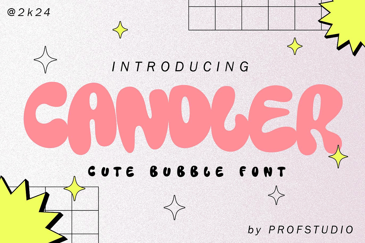 Candler - Cute Bubble Font, a Sans Serif Font by PROF STUDIO (Photo 1 of 6)
