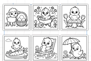 Happy Easter Coloring Pages, a Seasonal Illustration by Ink Gallery (Thumbnail 3 of 4)