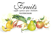 Set of 4 watercolor Fruits, an Illustration by Marina.Markizova (Thumbnail 1 of 6)