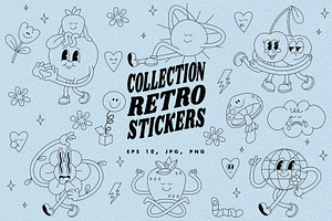 Collection retro stickers