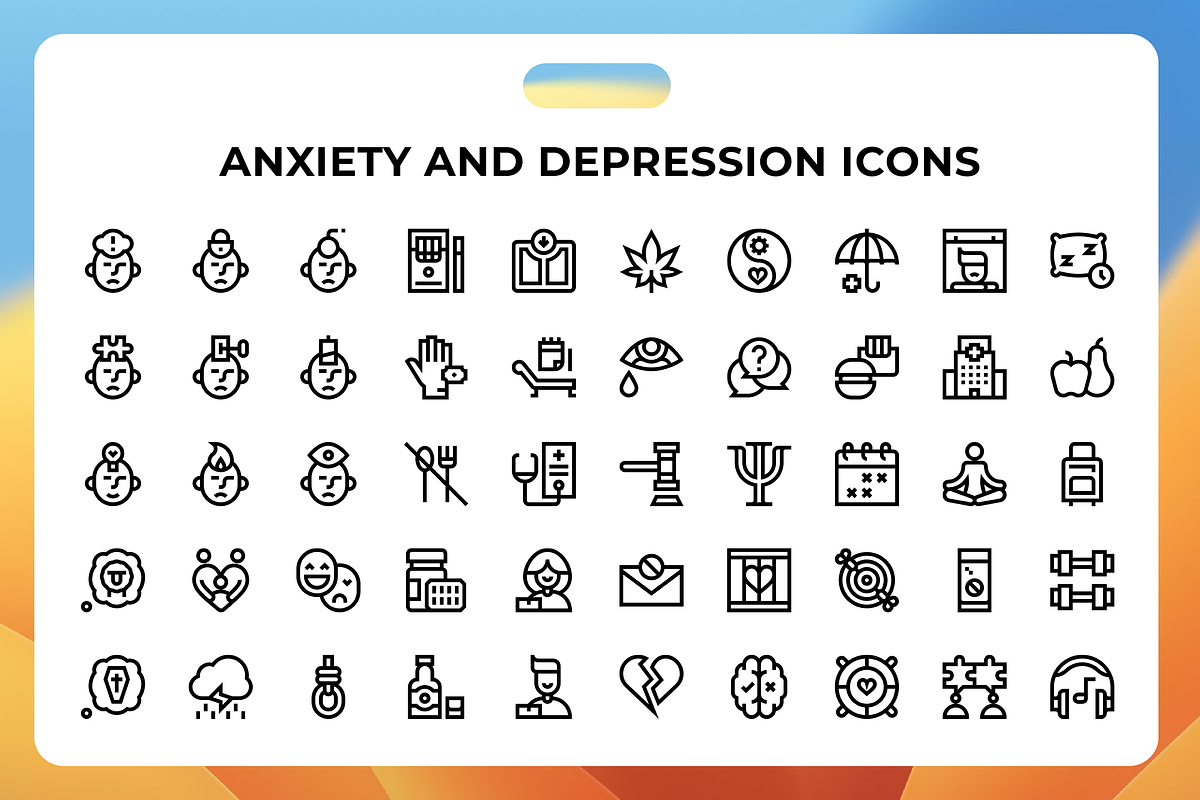 Anxiety And Depression Icons, a Duotone Icon by Wencory (Photo 1 of 3)