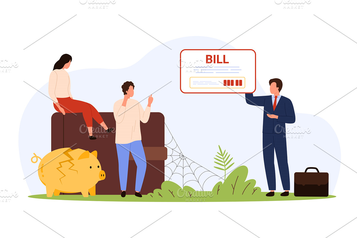 Facing Inflation & Financial Crisis, a Finance Illustration by Flashvector