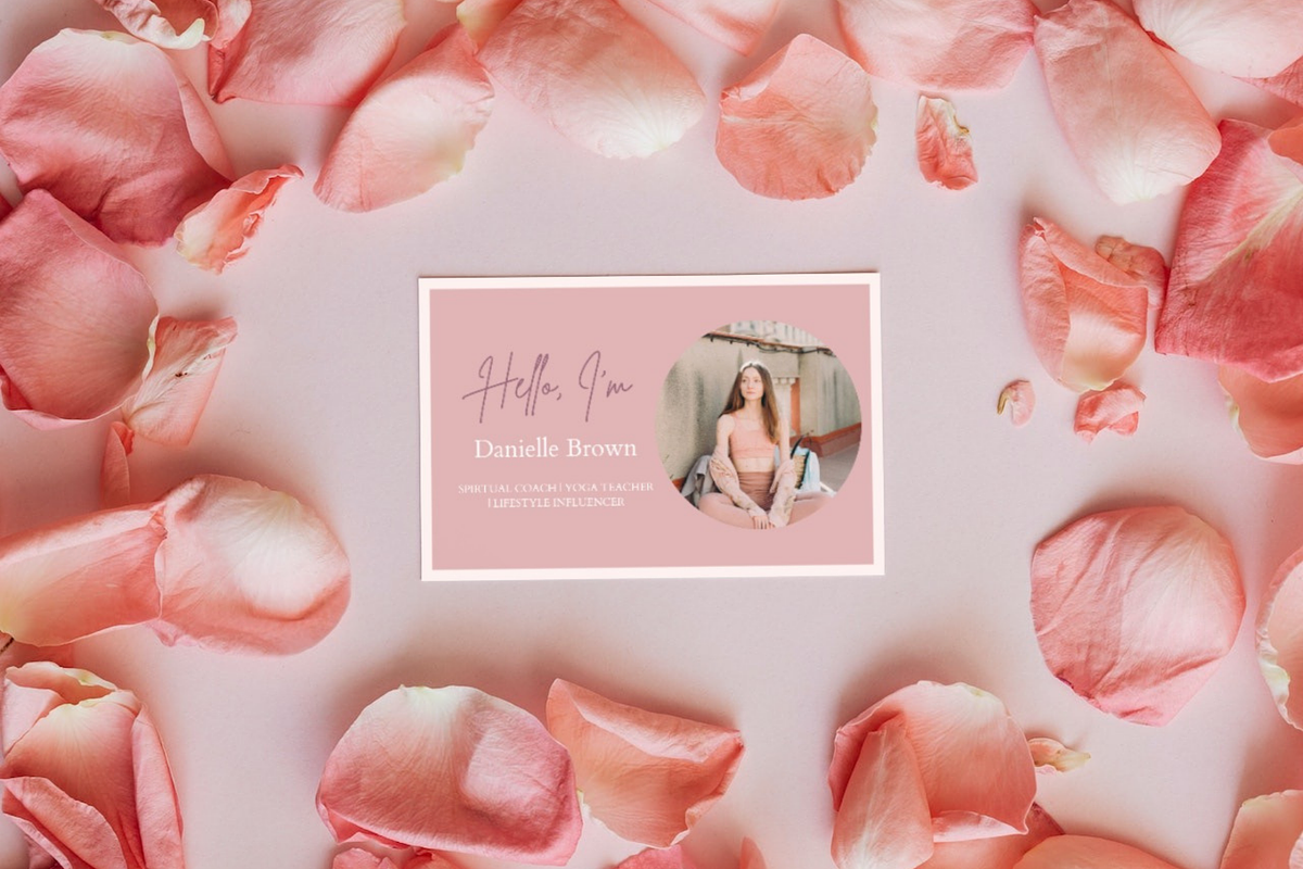 Spiritual Coach Business Card Pink, a Business Card Template by Golden Horizons Studio (Photo 7 of 9)