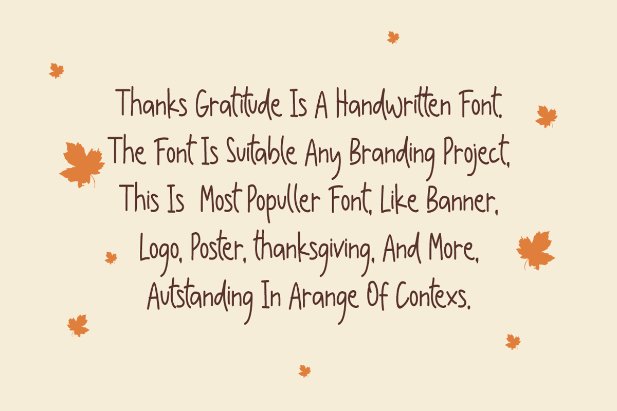 Thanks Gratitude - Thanksgiving Font, a Handwritten Font by QR Design Studio (Photo 2 of 7)