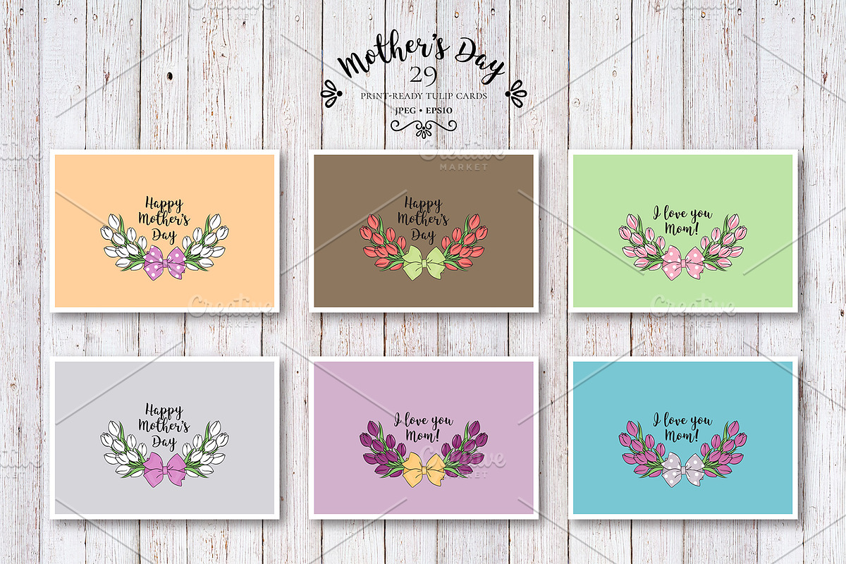 29 Mother's Day tulip cards, an Illustration by NKTN graphics (Photo 4 of 6)