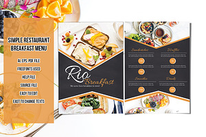 Simple Restaurant Breakfast Menu