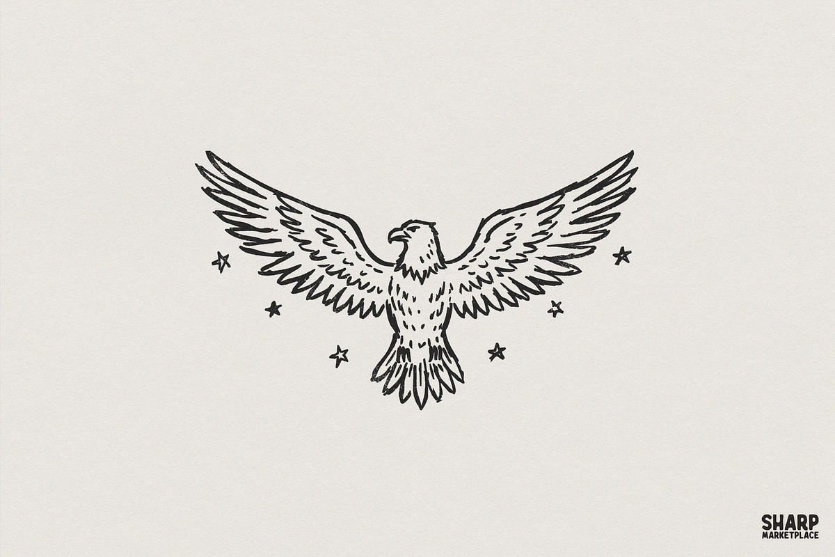 Eagle With Outstretched Wings PNG, an Illustration by SharpMarketplace (Photo 1 of 4)