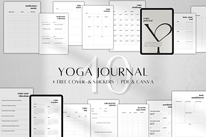 Printable Yoga Journal & Practices, a Stationery Template by BRANDcontent