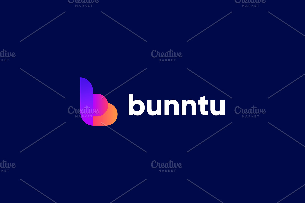 Bunntu - B letter modern logo, a Branding & Logo Template by Logodesignpond (Photo 3 of 4)