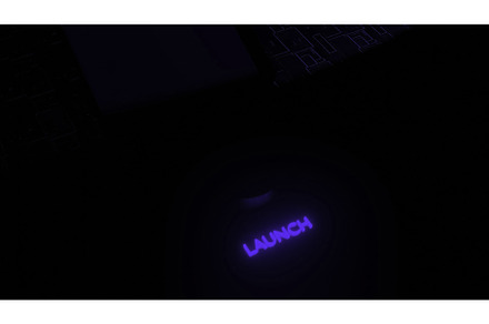 Glowing 3d launch button. Design, a Technology Photo by Media Whale Stock