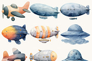 Watercolor Air Transport Clipart, a Transportation Illustration by Design Scotch (Thumbnail 3 of 8)