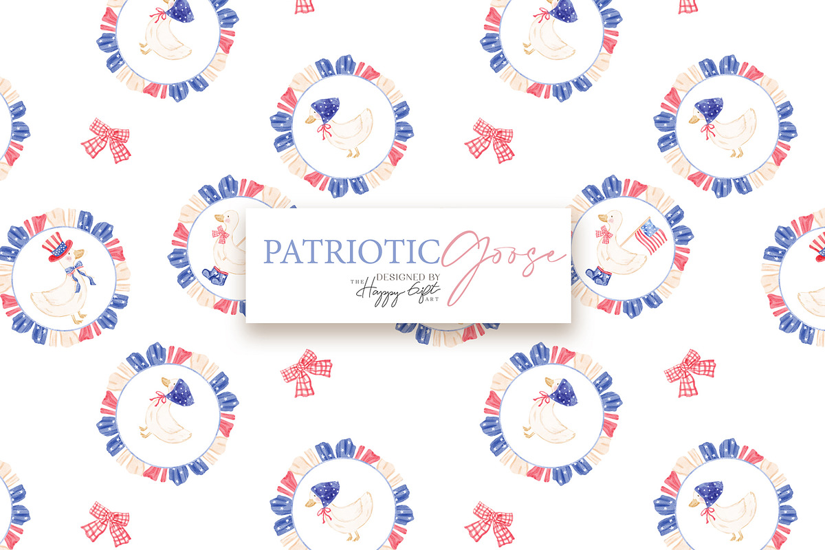 4th of July Patriotic Goose cliparts, an Illustration by TheHappyGiftArt (Photo 8 of 10)