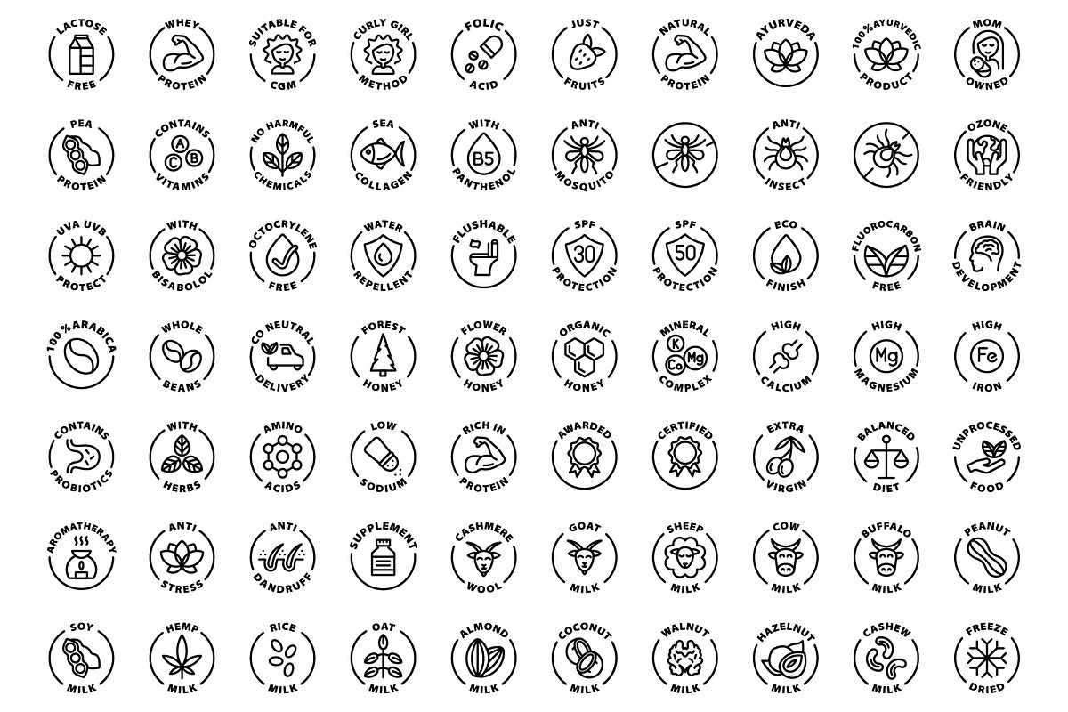 Round outline product icons, an Outline Icon by RevolutionizZed (Photo 3 of 3)
