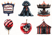 Watercolor Spooky Circus Clipart, an Illustration by OK Design (Thumbnail 5 of 5)