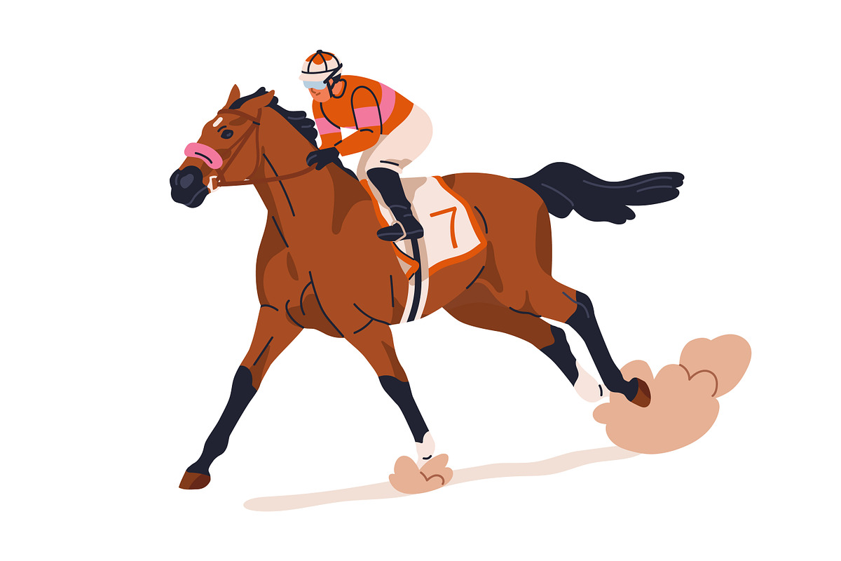 Jockeys riding race horses set, a Sport Illustration by Good Studio (Photo 7 of 8)
