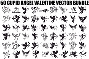 Cupid Angel Valentine Vector Bundle, an Illustration by jahid234 (Thumbnail 1 of 47)
