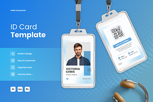 Modern Clean - ID Card, a Card Template by SquidPixey