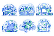 Skiing Resort Web Illustrations, a Sport Illustration by Alex Krugli (Thumbnail 2 of 15)