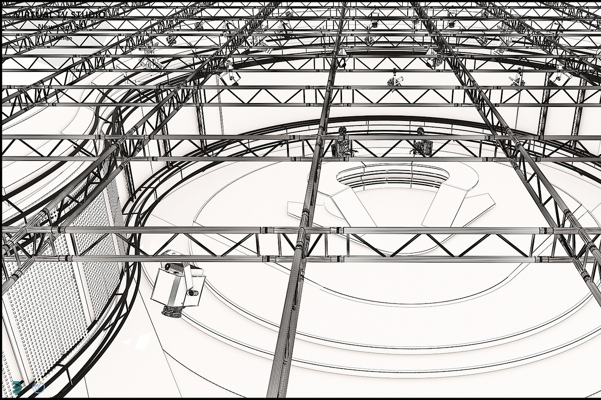 Virtual TV Studio News Set 35, an Architecture 3D Model by akerStudio (Photo 33 of 39)