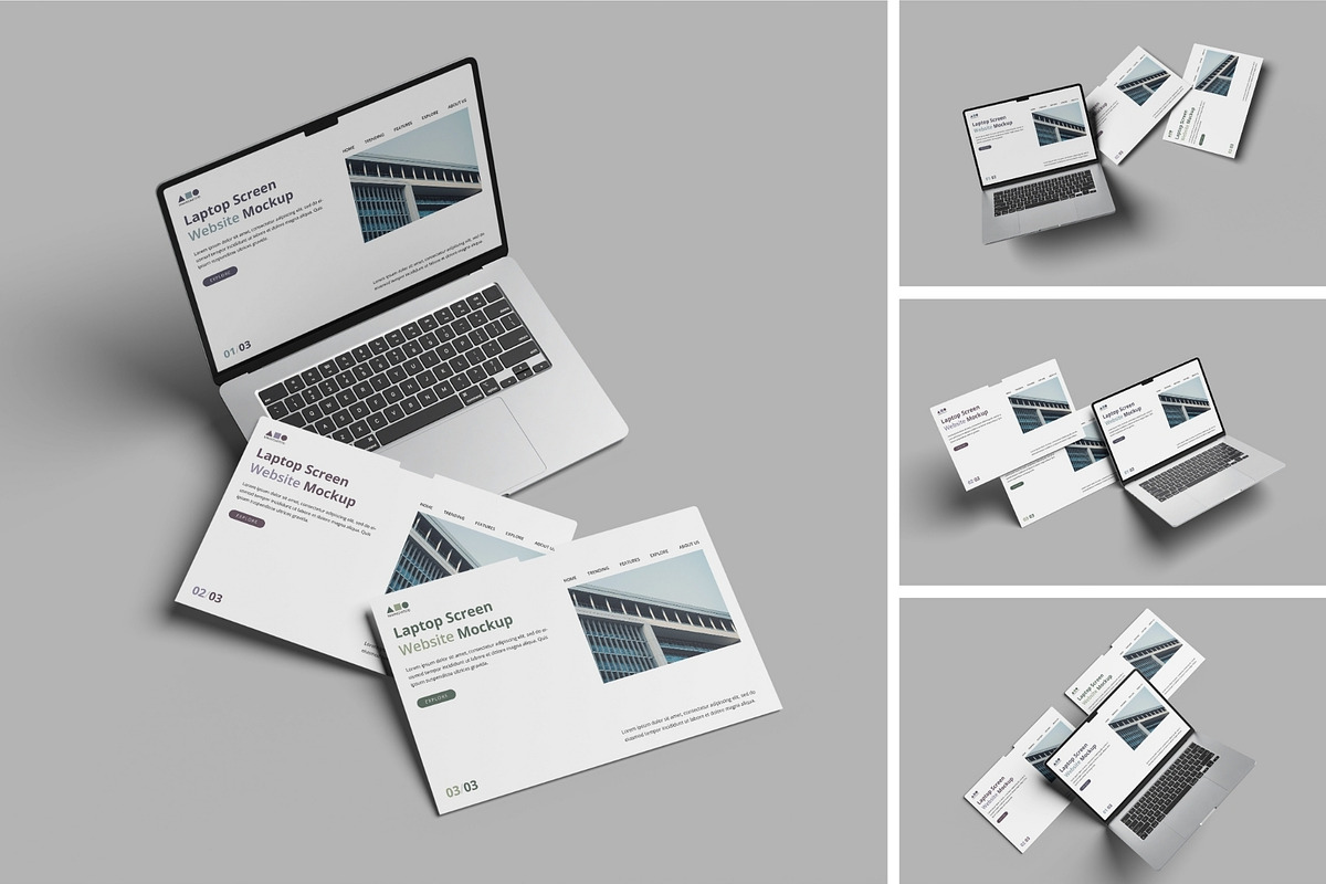 Laptop Screen Website Mockup PSD, a Mac Mockup by MA-KING_ART (Photo 1 of 5)