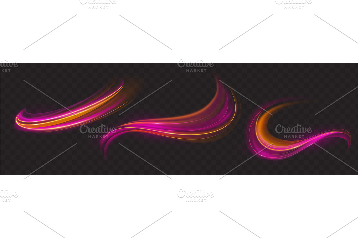 Pink and yellow light speed waves, an Illustration by art PVP - market