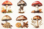 Autumn Mushroom Clipart, an Illustration by Libby Wishes (Thumbnail 4 of 7)
