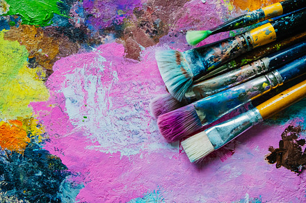 Paintbrushes on abstract background, an Arts & Entertainment Photo by Valeryia P.